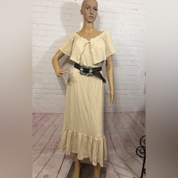 FREE PEOPLE “Lynne Midi” 100% cotton off shoulder women’s  dress Small NWT - Picture 6 of 16